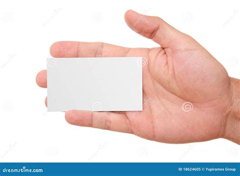 blank card stock image image  finger golden delivering