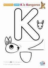 Letter Kangaroo Crafts Craft Preschool Template Alphabet Activity Activities Printable Kindergarten Kids Pre Letters Worksheets Animal Nemies Meet Badanamu Abc sketch template