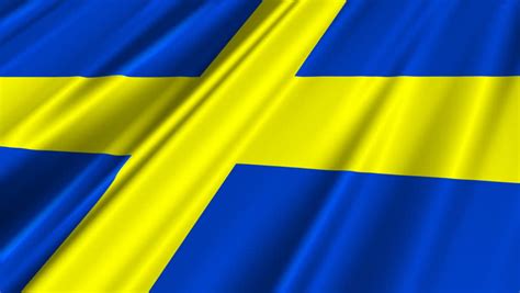 Flag Of Sweden Beautiful 3d Animation Of Sweden Flag In Loop Mode Stock