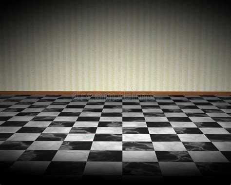black white checkered floor illustration stock illustration