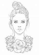 Roses Colouring Lineart sketch template