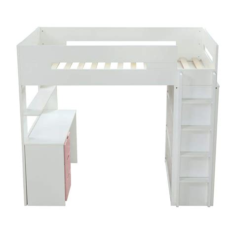 acme furniture nerice white  pink      loft bed   home depot