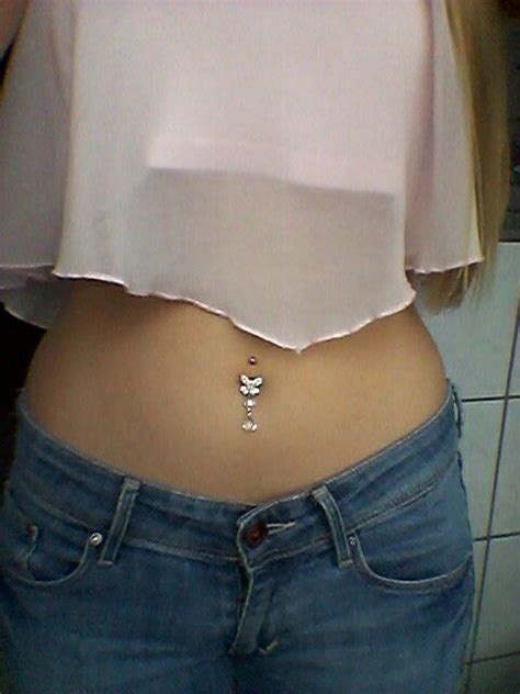 love this butterfly belly button piercing stomach piercings