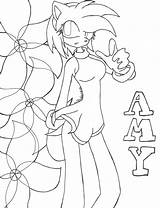 Amy Coloring Pages Sonic Kissing Template sketch template
