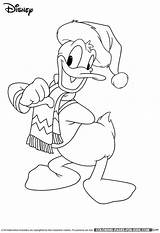 Donald Coloring Duck Christmas Pages Disney Cartoons Coloriage Printable Color sketch template