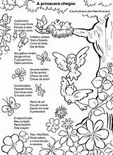 Chegou Atividades Infantil Educação Poema árvore Fundamental Ensino Leitura Alfabetização Borboletas Desenhar sketch template