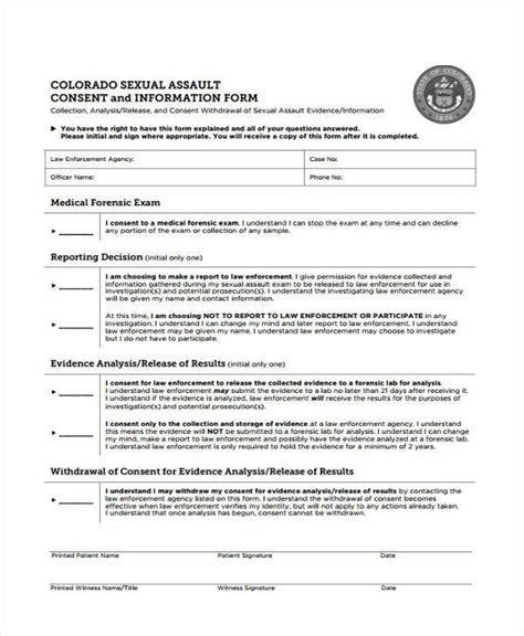 free 7 sample sexual consent forms in pdf ms word