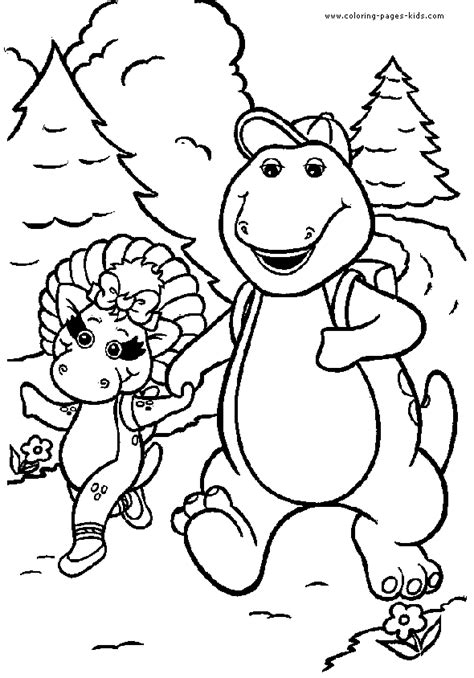 barney color page coloring pages  kids cartoon characters