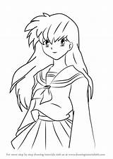 Inuyasha Kagome Draw Higurashi Drawing Step Tutorials Anime Learn Getdrawings Manga Drawingtutorials101 sketch template