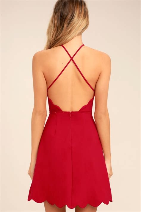 Sexy Red Dress Backless Dress Skater Dress 54 00