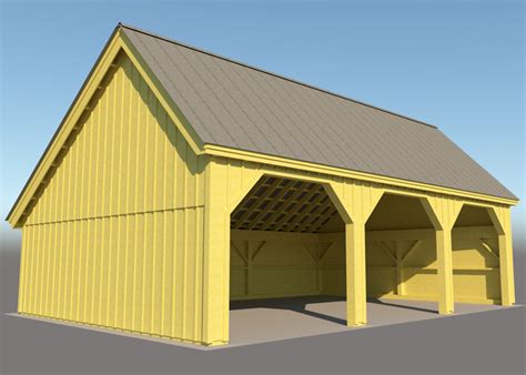 pole barn farm equipment storage shed