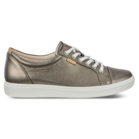 ecco womens  soft   soft comfy lace  lightweight leather trainers