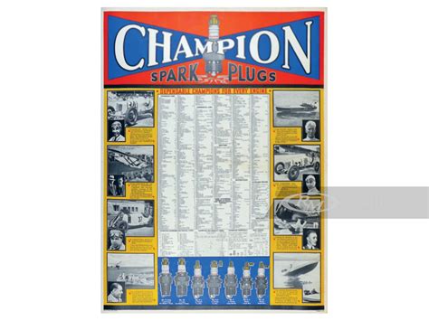 champion spark plugs chart  original racing posters   rm