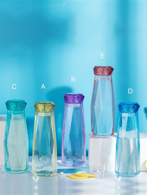 diamond shaped clear water bottle pc shein