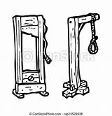 Gallows Guillotine Cartoon Stock Illustration Drawings Drawing Clip sketch template