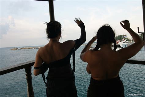 aneta buena and kora kryk get big tits naked at the marina feel the curves boobs and hot bods