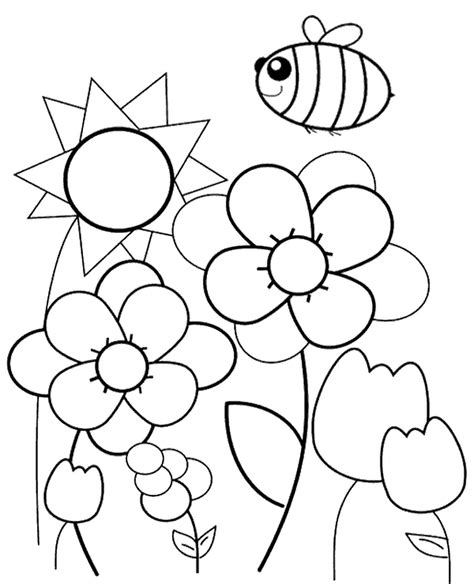 spring coloring sheets easy spy coloring pages