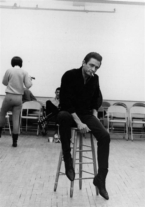 Johnny Cash Photographed By David Gahr On The Set Of The Jimmy Dean