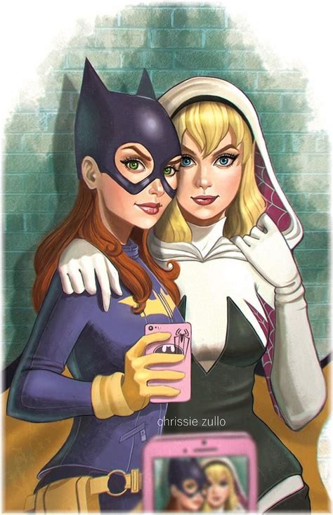 batgirl and spider gwen by chrissie zullo [artwork] r
