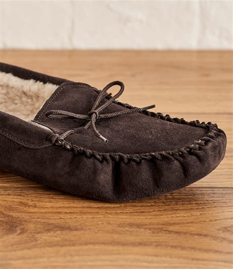 brown  sheepskin mens sheepskin moccasin slipper