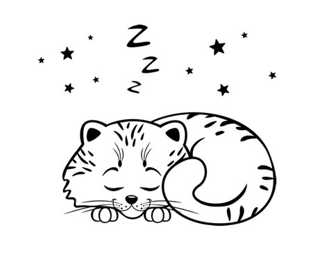 sleeping kitten coloring page coloringcrewcom