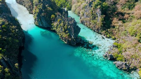 Big Lagoon El Nido Palawan Philippines Aerial View Of