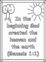 Coloring Genesis Creation Verse Procoloring Hebrews sketch template
