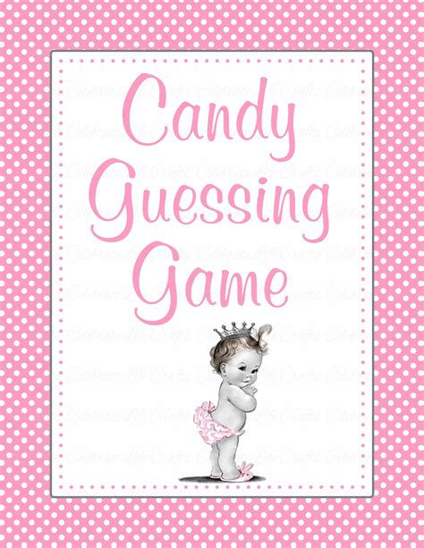 candy guess baby shower game princess baby shower theme  baby girl