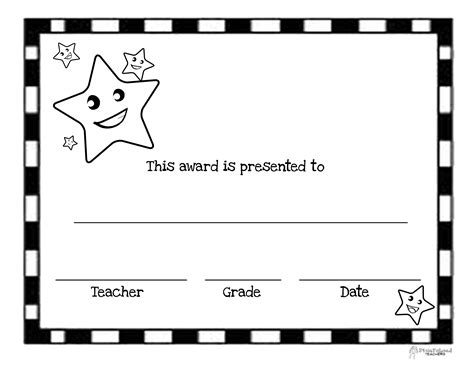 printable award certificates  elementary students planner