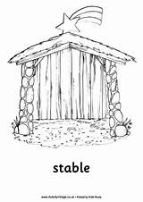 Stable Nativity Colouring Pages Christmas Coloring Scene Printable Activity Story Simple Manger Sheets Sheet Print Preschool Village Crafts Gift Printables sketch template