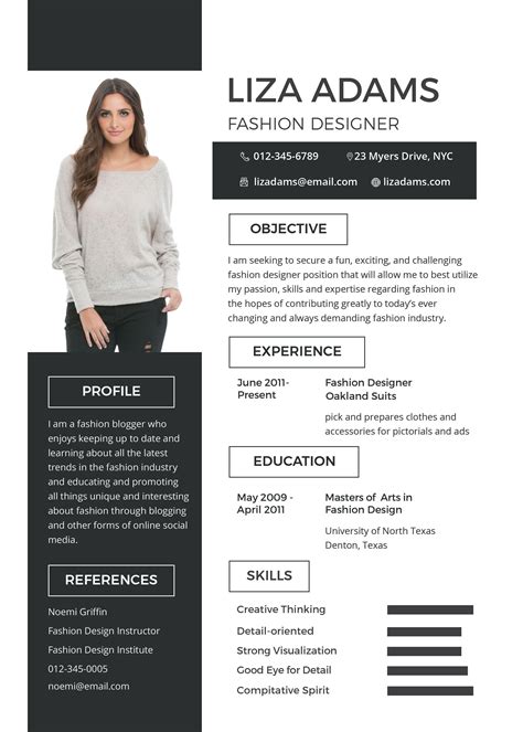 fashion designer resume templates   sample  format templates