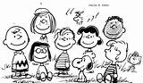 Peanuts Coloring Pages Characters Gang Snoopy Drawings Drawing Getcolorings Getdrawings Printable Template sketch template