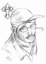Tupac 2pac Shakur Sketch Drawing Getdrawings Bandana Paintingvalley Sketches Aka sketch template