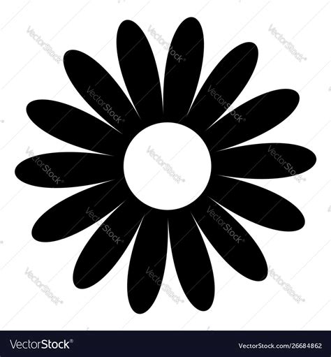 daisy chamomile black shape cute flower plant vector image