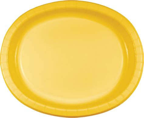 creative converting dinner platter     pkg school bus yellow