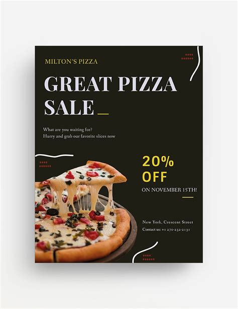 pizza sale flyer template   word google docs illustrator psd apple pages