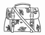 Coloring Coloringcrew Handbag Flowered sketch template