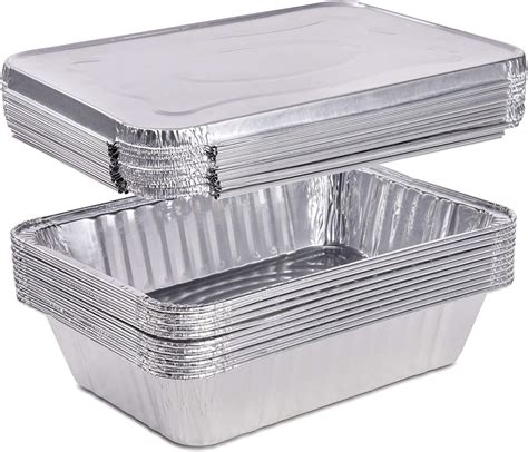 pounds disposable aluminum foil pans  lids oblong cookware pans    baking