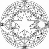 Magic Mandala Sakura Wiccan Celestial Pagan Magici Cerchi Magia Spells Cardcaptor Sheets Mathis Sigil sketch template