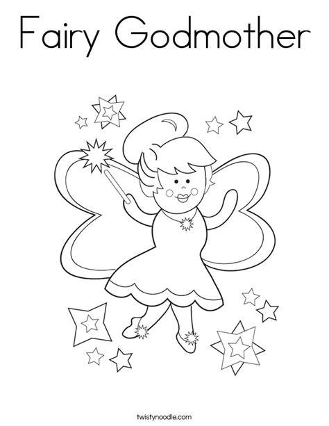 fairy godmother coloring page twisty noodle