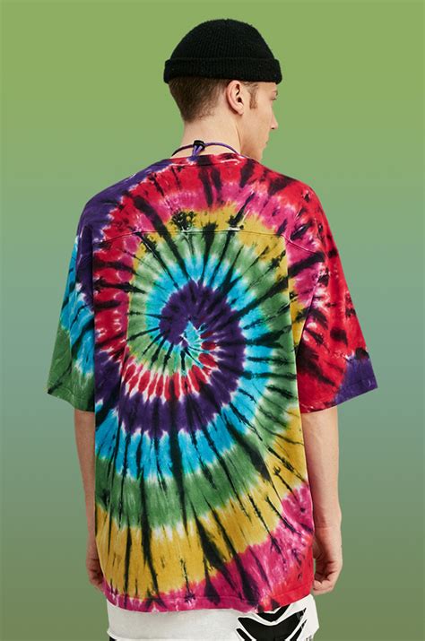 Loose Rainbow Spiral Tie Dye Short Sleeve T Shirt T Shirt And Polo