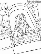 Rapunzel Coloring Tangled sketch template