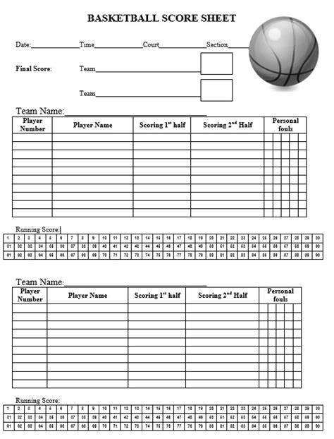 printable basketball stat sheet