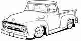 Truck Coloring Pickup Pages Dodge Trucks Old Cars Ford Drawings F100 Uploaded User Car sketch template
