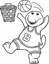 Barney Coloring Pages Dinosaur Friendly Printables Story Loves Basket Ball Play sketch template