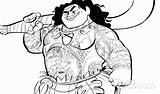 Moana Coloring Pages Printable Maui These D23 Ll Getdrawings sketch template