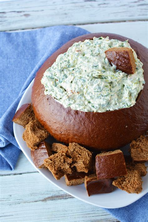 easy spinach dip  bread bowl recipe