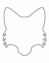 Fox Outline Template Face Pattern Animal Printable Templates Silhouette Patterns Crafts Stencils Use Patternuniverse Stencil Head Craft Creating Wolf Pdf sketch template