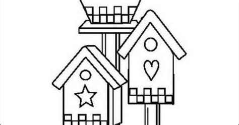 bird houses  color birdhouse coloring pages  applique