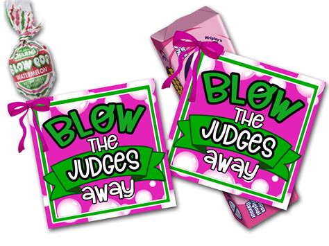 dance competition good luck favor tags blow  judges  etsy